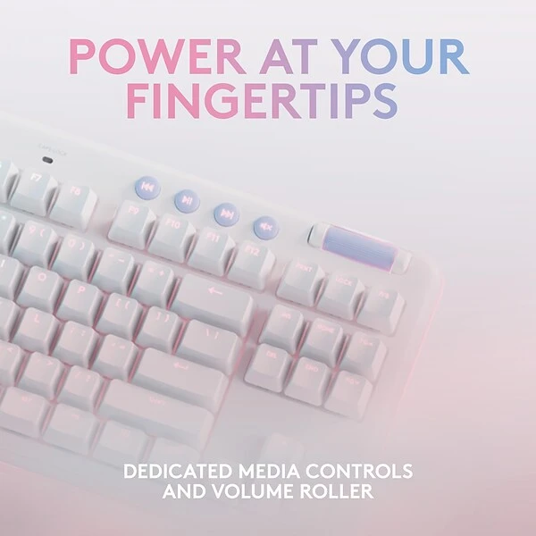 Logitech Aurora G715 Wireless Ergonomic Gaming Keyboard, White Mist (920-010453) - Image 4