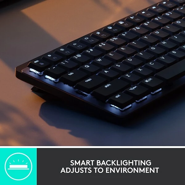Logitech MX Mechanical Mini Illuminated Wireless Ergonomic Keyboard, Black/Gray (920-010551) - Image 3