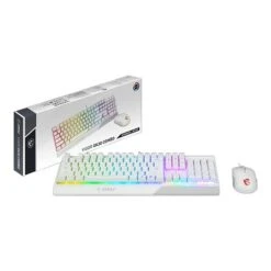 MSI Vigor GK30 Gaming Keyboard And Clutch GM11 Optical Mouse Combo, White (VIGORGK30CW)