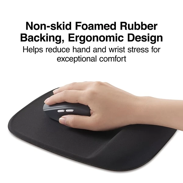 Quill Brand® Foam Mouse Pad/Wrist Rest Combo, Black (23944) - Image 2