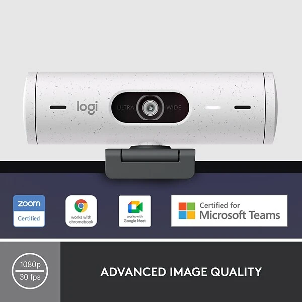 Logitech Brio 500 HD Webcam, 4 Megapixels, Off-White (960-001427)