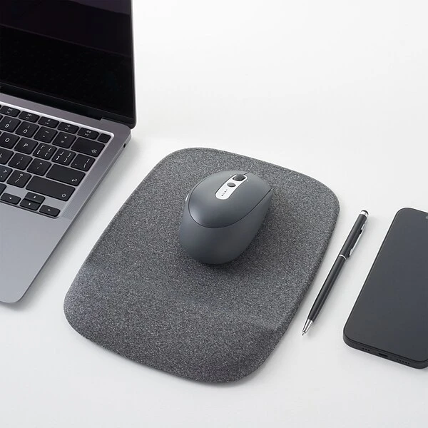Quill Brand® Mouse Pad With Gel Wrist Rest, Gray - Image 3