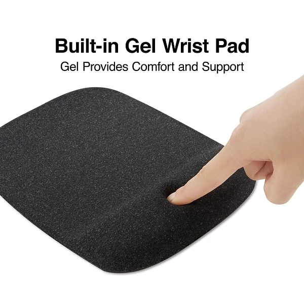 Quill Brand® Mouse Pad With Gel Wrist Rest, Black (53326)