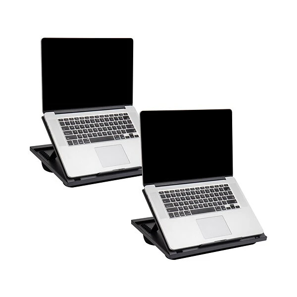 Mind Reader Anchor Collection 14.75" X 11" Plastic Adjustable 8 Position With Cushions Lap Desk, Black, 2/Pack (2LTADJUST-BLK) - Image 2