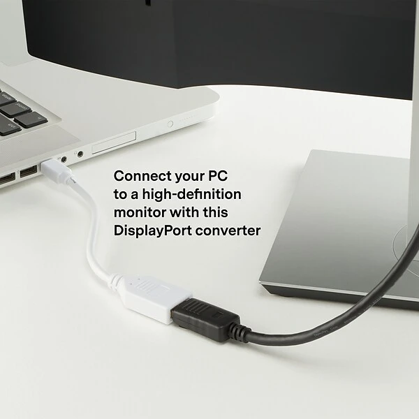 NXT Technologies™ 0.5' Mini DisplayPort/DisplayPort Audio/Video Adapter, White (NX51762) - Image 4