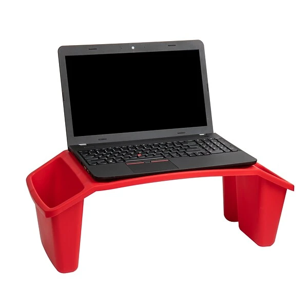 Mind Reader Sprout Collection 22.25? X 10.75? Plastic Kids' Lap Desk With Side Storage Pockets, Red (KIDLAP-RED) - Image 5