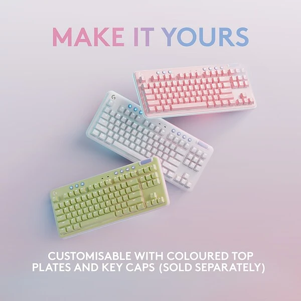 Logitech Aurora G715 Wireless Ergonomic Gaming Keyboard, White Mist (920-010453) - Image 6