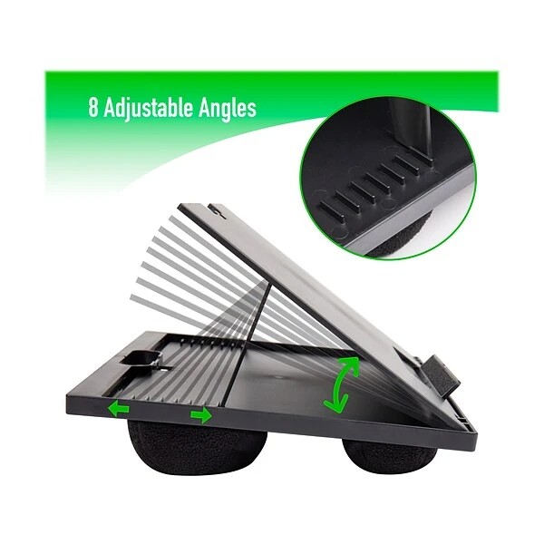 Mind Reader Anchor Collection 14.75" X 11" Plastic Adjustable 8 Position With Cushions Lap Desk, Black, 2/Pack (2LTADJUST-BLK) - Image 3