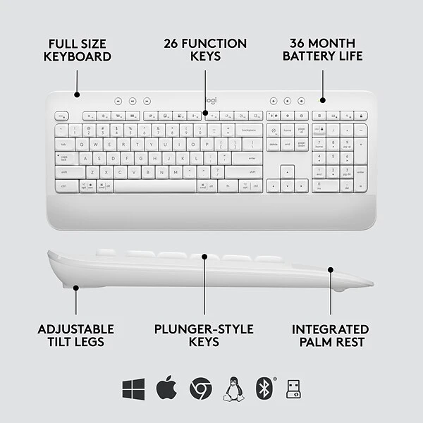 Logitech Signature MK650 Combo For Business Wireless Mouse And Keyboard, Off-White (920-011018) - Image 5