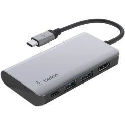 Belkin USB-C To Multiport Video Adapter, Gray/Black (AVC006BTSGY)