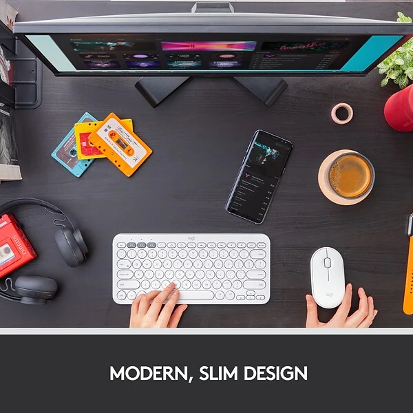 Logitech Pebble M350 Wireless Ambidextrous Optical Mouse, Off-White (910-005770)