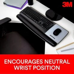 3M™ Gel Wrist Rest With Platform For Keyboard And Mouse, Gray, Tilt Adjustable, Precise Mouse Pad (WR422LE)