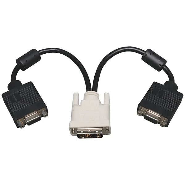Tripp Lite TRPP1200012 12" DVI-A To VGA Y Splitter Adapter Cable, Black