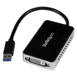Startech USB 3.0 To DVI External Video Card Multi Monitor Adapter, Black