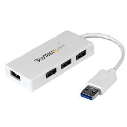 Startech 5.7" Portable 4 Port SuperSpeed Mini USB 3.0 Hub, White