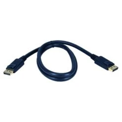 QVS® 15' Displayport Male To Male Digital A/V Cable With Latches; Matte Black
