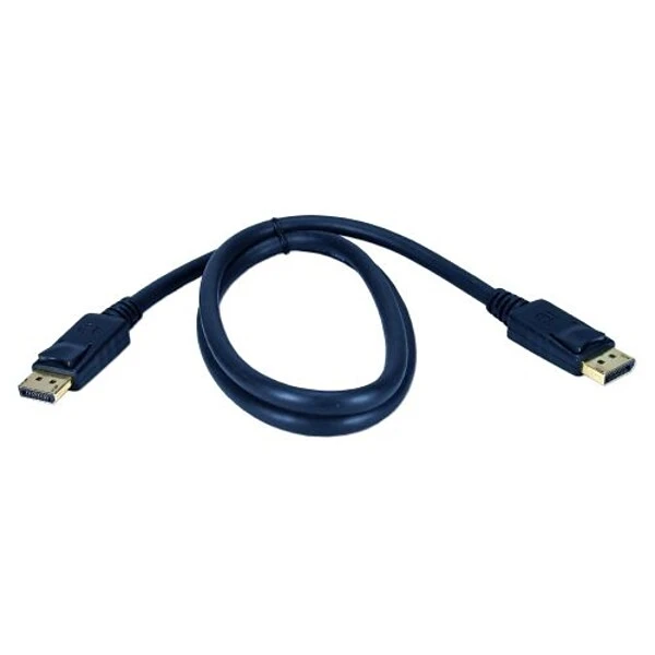 QVS® 10' Displayport Male To Male Digital A/V Cable With Latches; Matte Black