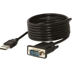 Sabrent® 6' USB 2.0 To 9-pin DB-9 RS-232 Serial Adapter Cable; Black