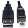 Tripp Lite 10' Universal Reversible USB 2.0 A Male To B Male USB Cable; Black