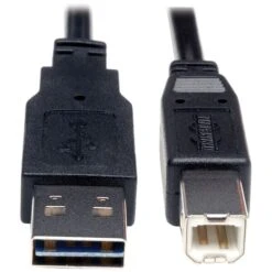 Tripp Lite 10' Universal Reversible USB 2.0 A Male To B Male USB Cable; Black
