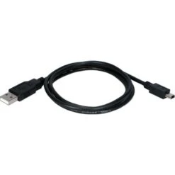 QVS® 1' USB 2.0 Type A Male To Mini B Male Sync And Charger Replacement Cable; Black