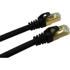 QVS® 3' Cat7 RJ45 10Gbps S-STP Flexible Molded Patch Cord; Black