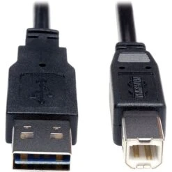 Tripp Lite Universal Reversible 6' USB 2.0 A/B Male USB Cable; Black