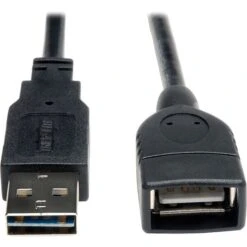 Tripp Lite 1' Universal Reversible USB 2.0 A Male To A Female Extension Cable; Black
