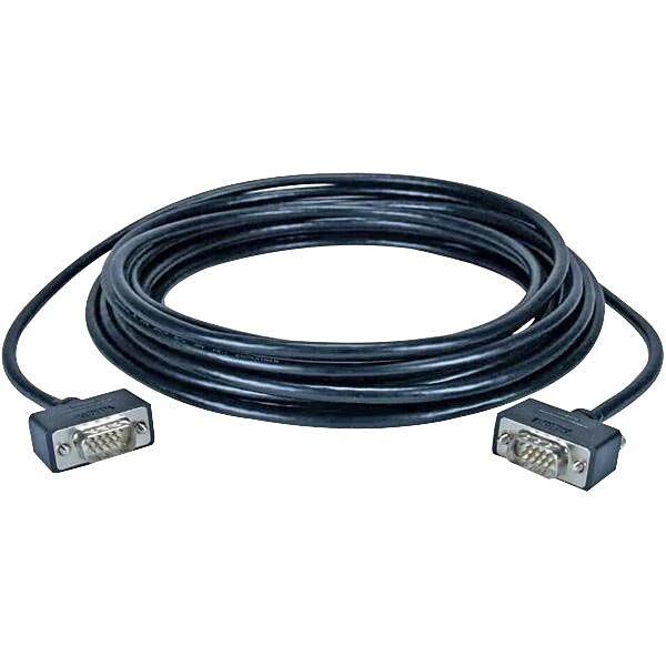 QVS® 25' High Performance Ultra Thin HD-15 Male VGA Cable; Black