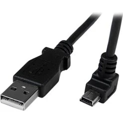 Startech 6.56' A To Down Angle Mini B USB Cable; Black
