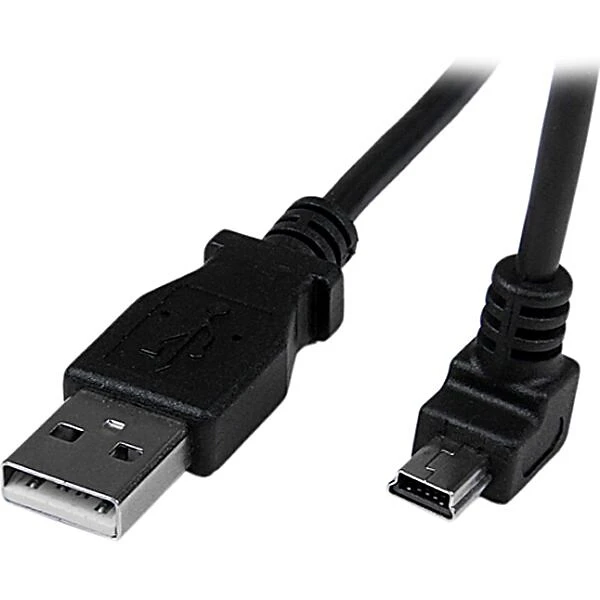 Startech 6.56' A To Down Angle Mini B USB Cable; Black