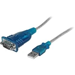 Startech 1' USB To RS232 Serial Adapter Cable; Black