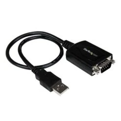 Startech 1' USB To Serial RS232 Adapter Cable With COM Retention; Black