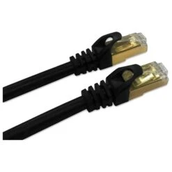 QVS® 100' RJ-45 Male/Male Cat7 Flexible Molded Patch Cord; Black