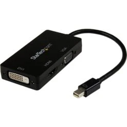 Startech 3-in-1 Mini DisplayPort™ To VGA/DVI/HDMI Adapter; Black
