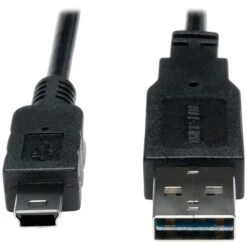 Tripp Lite 3' Universal Reversible USB 2.0 A To Mini B Device Cable, Black