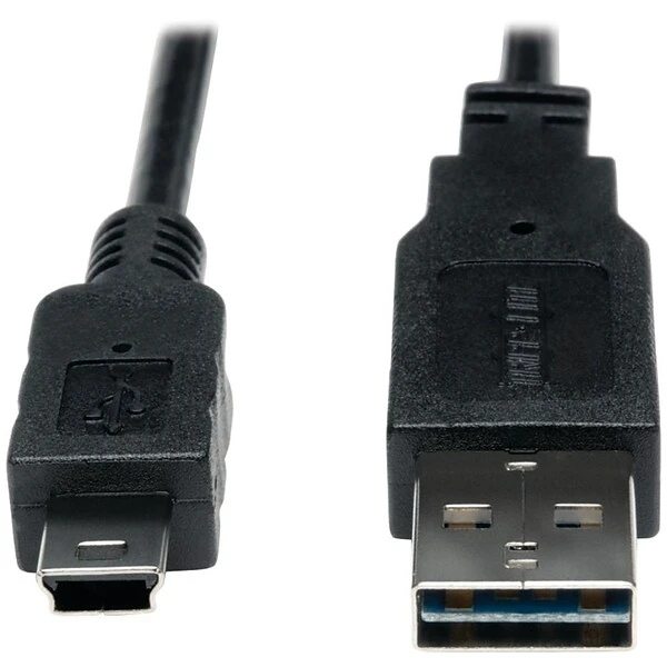 Tripp Lite 3' Universal Reversible USB 2.0 A To Mini B Device Cable, Black