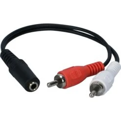 QVS® 8" 3.5 Mm Mini-Stereo Female/RCA Male Speaker Adapter