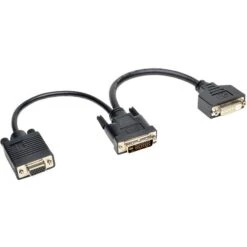 Tripp Lite® 0.5' DVI-D To VGA Male/Female Digital Y Splitter Cable; Black