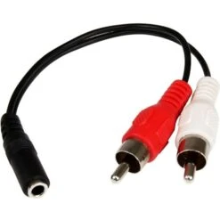 Startech 6" 3.5mm Female To 2 X RCA Male Stereo Audio Cable; Black