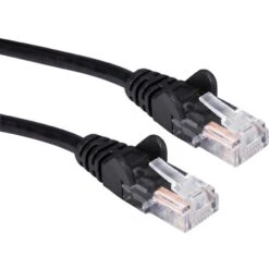 QVS 7' RJ-45 Male To Male Gigabit Ethernet Flexible Molded Patch Cord; Black, 3/Pack
