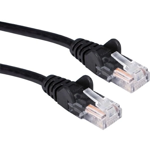 QVS 7' RJ-45 Male To Male Gigabit Ethernet Flexible Molded Patch Cord; Black, 3/Pack