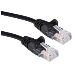 QVS 7' RJ-45 Male To Male Ethernet Flexible Snagless Patch Cord; Black, 3/Pack