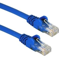 QVS 25' RJ-45 Male To Male Ethernet Flexible Snagless Patch Cord; Blue, 3/Pack