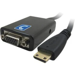 Comprehensive® 4" HDMI C Male To VGA Female Audio Converter Cable