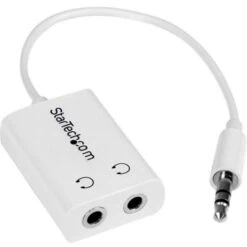 Startech 6" 3.5mm Male To 2x 3.5mm Female Mini Jack Headphone Splitter Cable Adapter; White