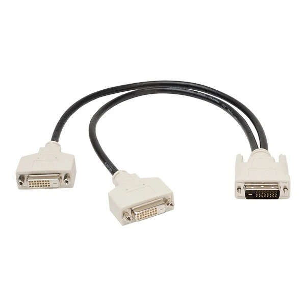 Tripp Lite P564-001 1' Dual Link DVI-D To 2 DVI-D Male/Female Splitter Cable; Black