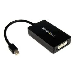 StarTech® 5.9" 3-in-1 Mini DisplayPort To DisplayPort DVI/HDMI Travel Audio/Video Adapter; Black