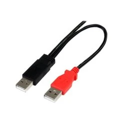 StarTech® 3' USB Y Cable For External Hard Drive; Black
