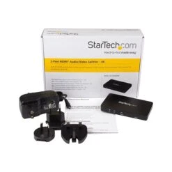 StarTech.com® 2-Port HDMI 4K Video Splitter With Solid Aluminum Housing-4K 30Hz, Black